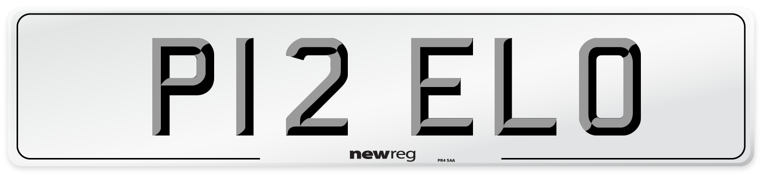 P12 ELO Number Plate from New Reg